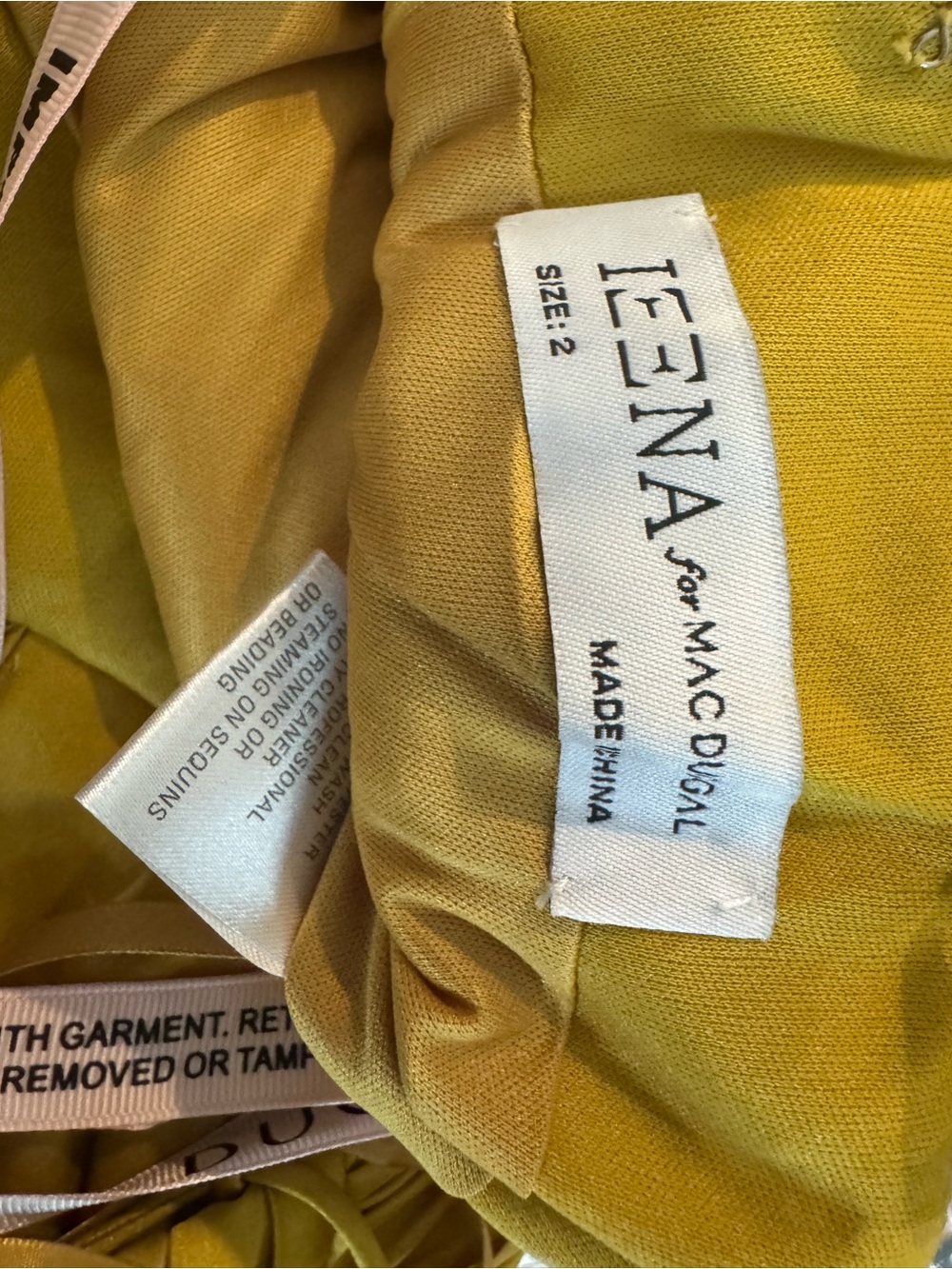 NWT Mac Duggal Gold Pleated VNeck Maxi Gown Ruffle Cap Sleeves Lace Up Back Sz 2 - Picture 5 of 6